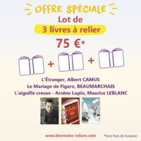 Lot de 3 livres à relier : Albert Camus | Beaumarchais | Maurice Leblanc